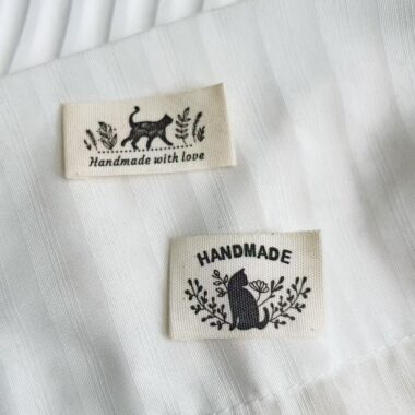 Handmade cotton cartoon clothing labels for kids apparel