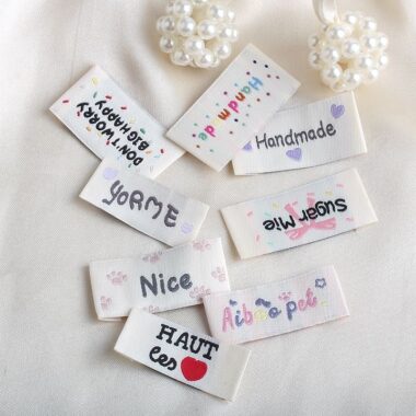 Personalized English handmade DIY woven labels for apparel