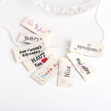 Personalized English handmade DIY woven labels for apparel