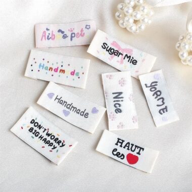 Personalized English handmade DIY woven labels for apparel
