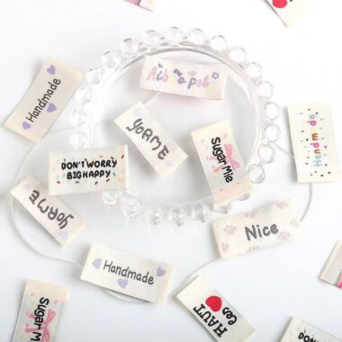 Personalized English handmade DIY woven labels for apparel