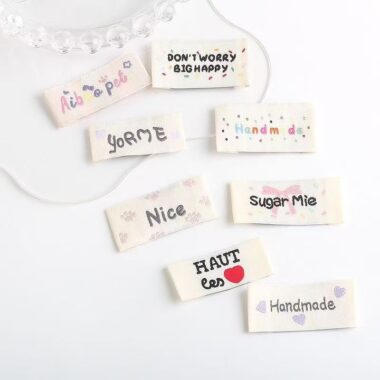 Personalized English handmade DIY woven labels for apparel