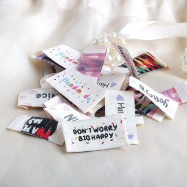 Personalized English handmade DIY woven labels for apparel