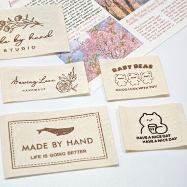 Handmade cute cotton clothing labels for garments