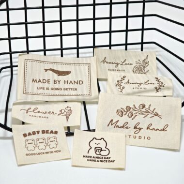Handmade cute cotton clothing labels for garments