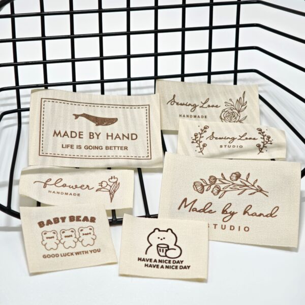 Handmade cute cotton clothing labels for garments