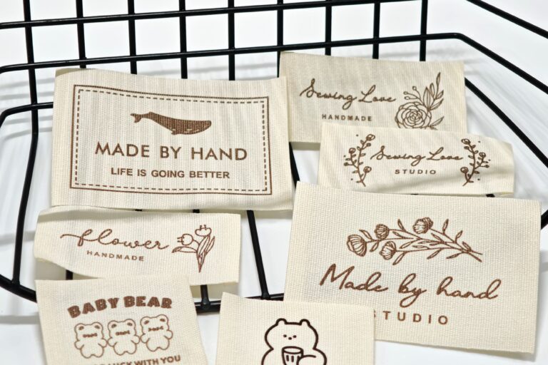 Handmade cute cotton clothing labels for garments