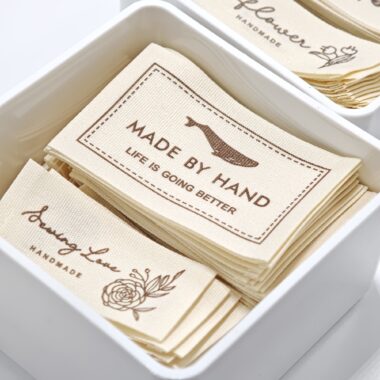 Handmade cute cotton clothing labels for garments