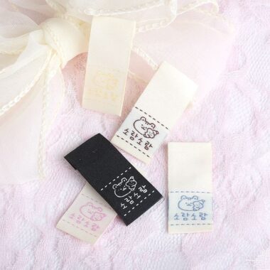 Korean cute minimal woven labels for apparel