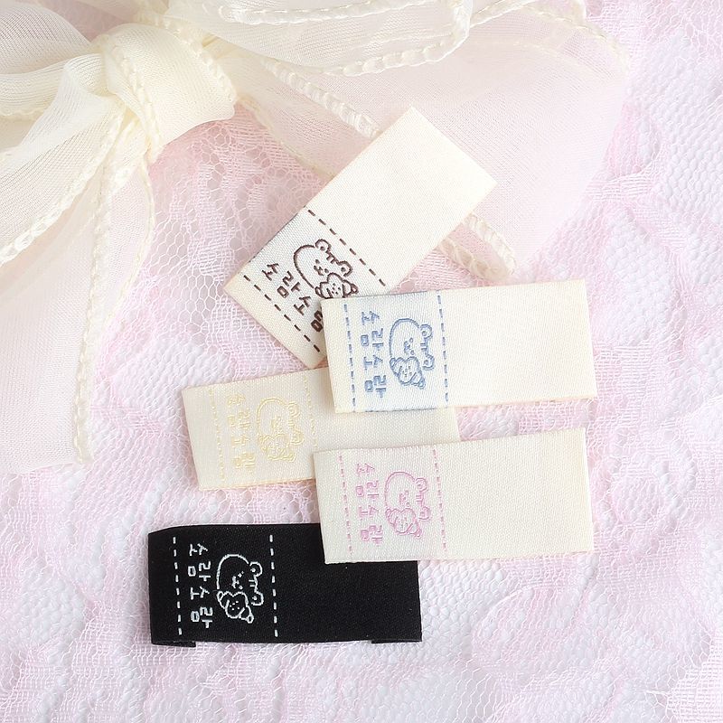 Korean cute minimal woven labels for apparel