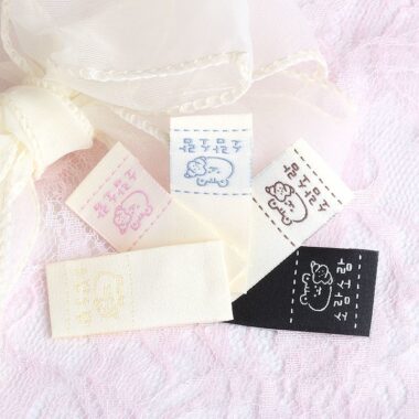 Korean cute minimal woven labels for apparel