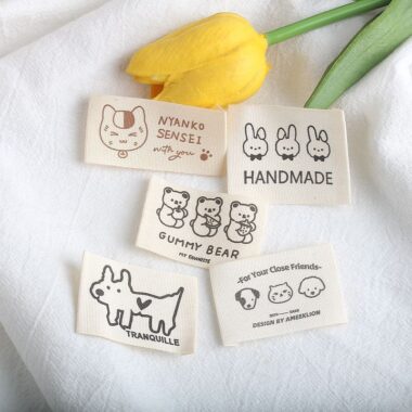 Korean premium cute pure cotton handmade woven labels