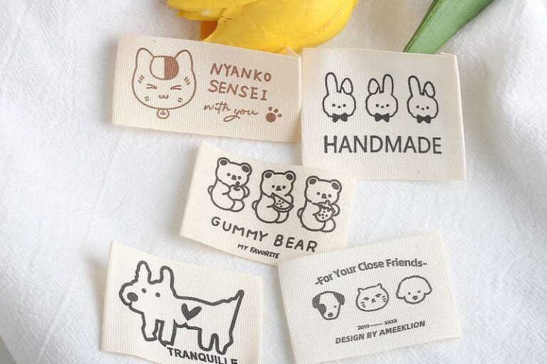 Korean premium cute pure cotton handmade woven labels