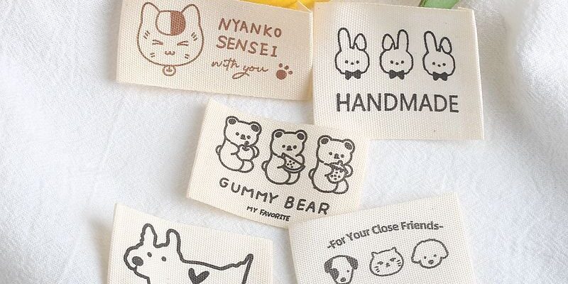 Korean premium cute pure cotton handmade woven labels