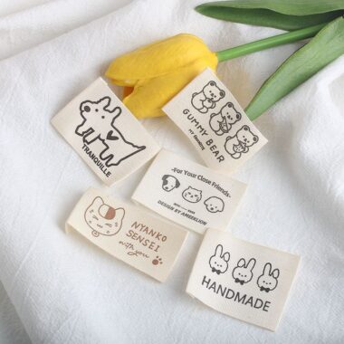 Korean premium cute pure cotton handmade woven labels