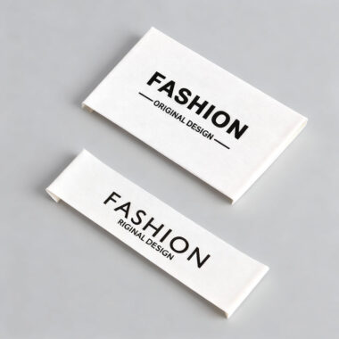 Organic cotton folded sew-in clothing labels for apparel