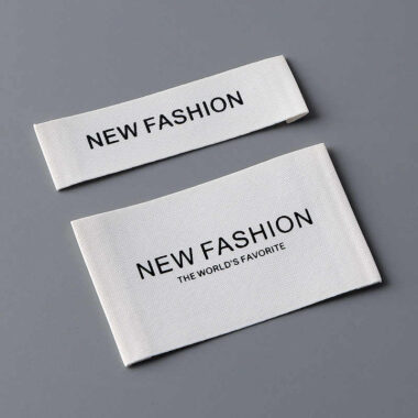 Organic cotton folded sew-in clothing labels for apparel