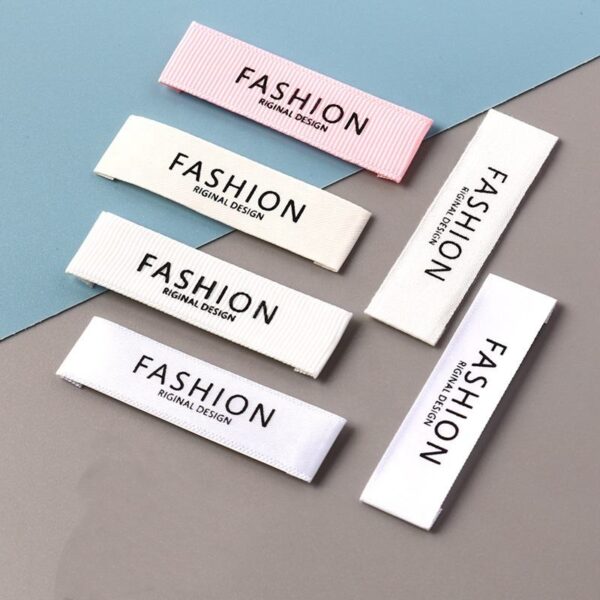 Organic cotton folded sew-in clothing labels for apparel