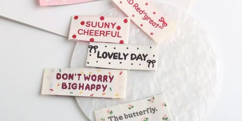 Korean polka dot English handmade clothing labels