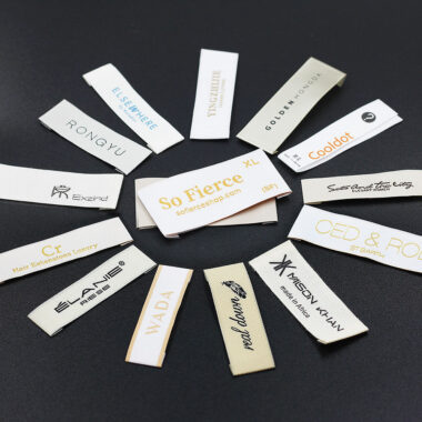 High quality polyester satin cotton clothing labels