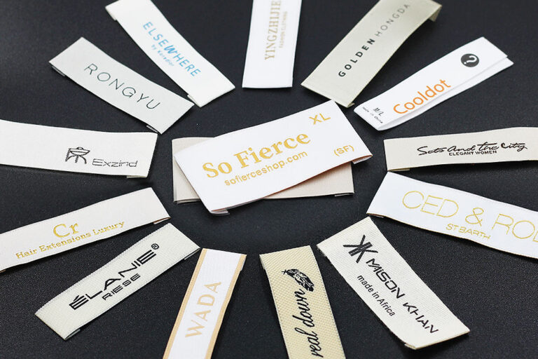 High quality polyester satin cotton clothing labels