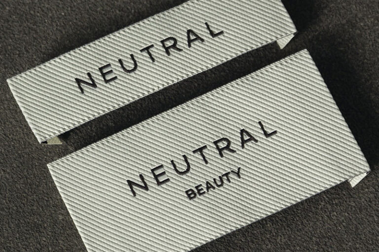 Custom premium neck textile logo clothing labels