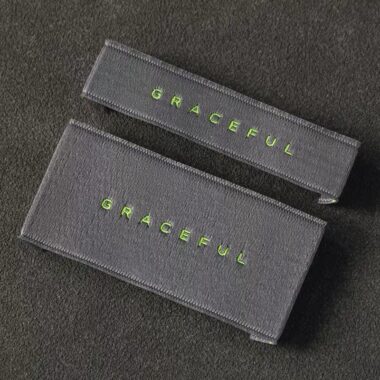 Custom premium neck textile logo clothing labels