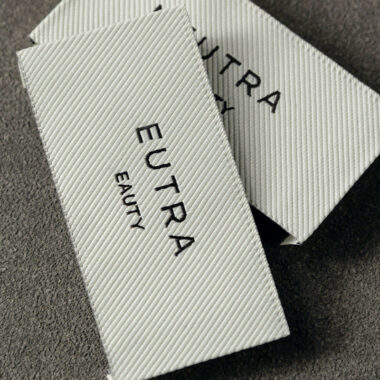 Custom premium neck textile logo clothing labels