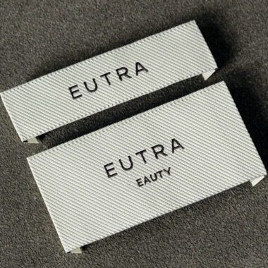 Custom premium neck textile logo clothing labels