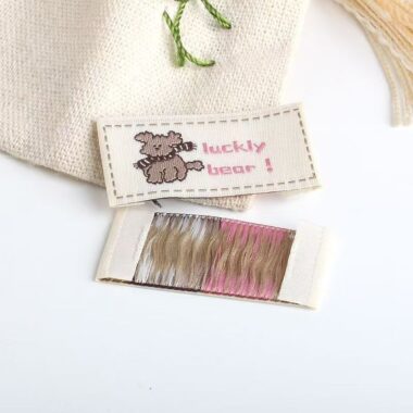 Korean cute puppy kitten DIY handmade woven labels
