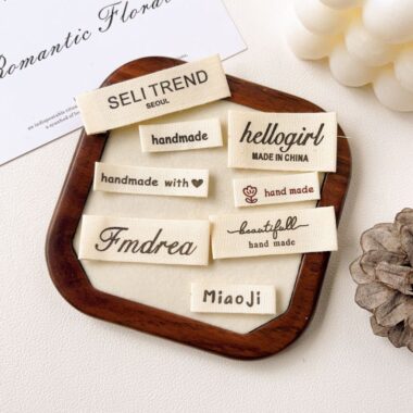 Pure cotton handmade DIY woven labels for apparel