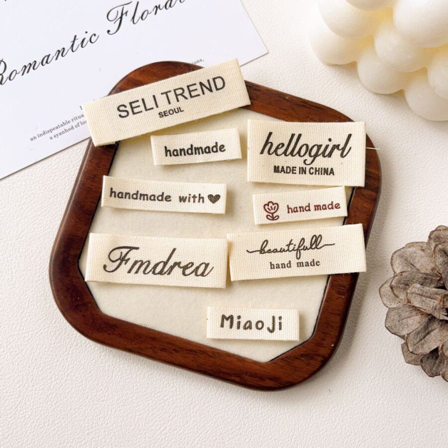 Pure cotton handmade DIY woven labels for apparel
