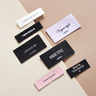Hot selling satin brand logo clothing labels
