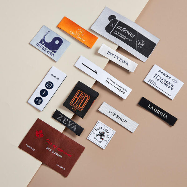 Hot selling satin brand logo clothing labels
