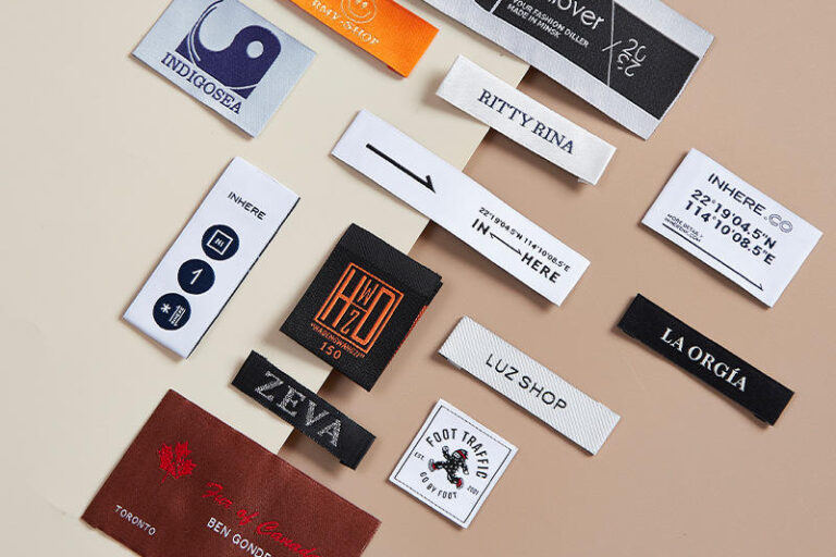 Hot selling satin brand logo clothing labels