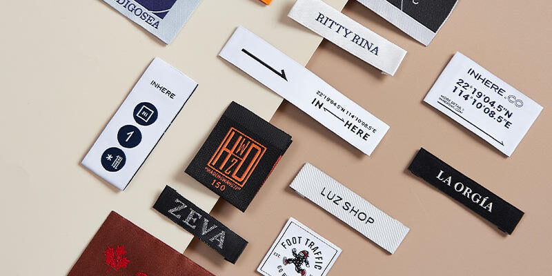 Hot selling satin brand logo clothing labels