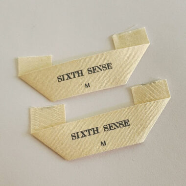 High quality satin folded woven clothing labels