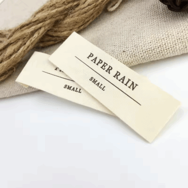 High quality satin folded woven clothing labels