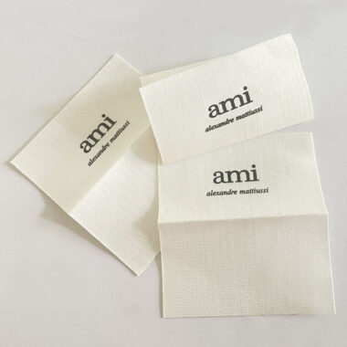 High quality satin folded woven clothing labels