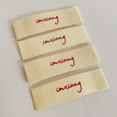 High quality satin folded woven clothing labels
