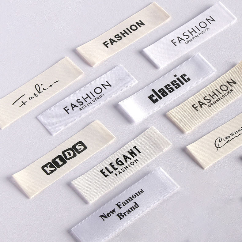 Custom washable satin neck printed clothing labels